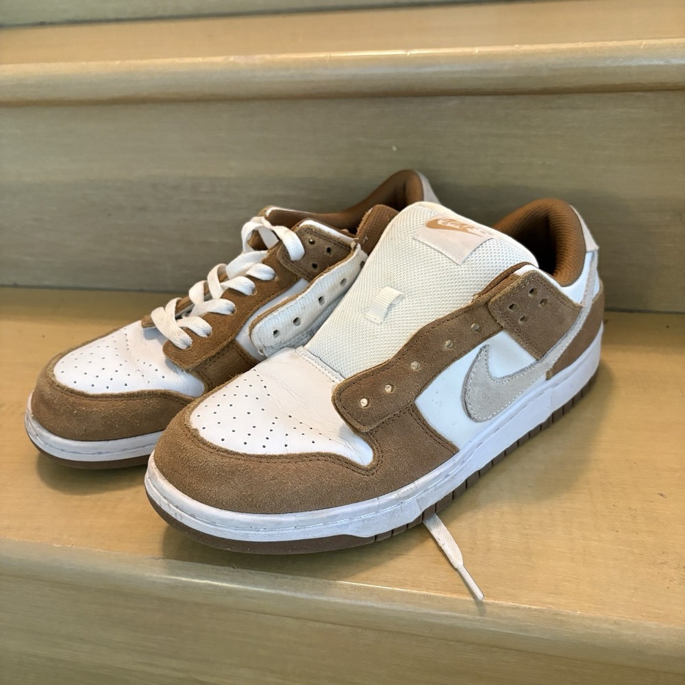 Nike Dunk Low Premium Medium Curry Size 8.5 Missing Lace